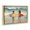 Stupell Industries Kids with Surf Waves Framed Floater Canvas Wall Art Design by Petal Prints Design